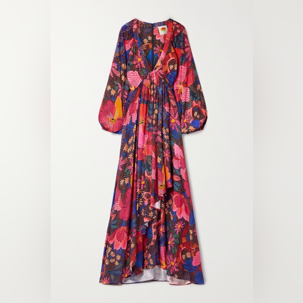 Farm Rio Black Wild Life Maxi Dress in Snake Garden